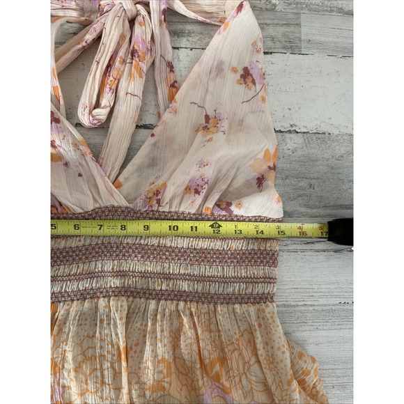 Free People Brinkley Top With Shirring In Boho Floral. Size XL - Picture 6 of 10